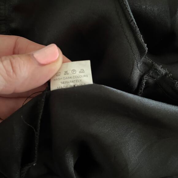 Rossi Roma Black Ruffle Jacket Top Medium Italy Silk MISSING BUTTON Y2K 90s - Picture 9 of 9